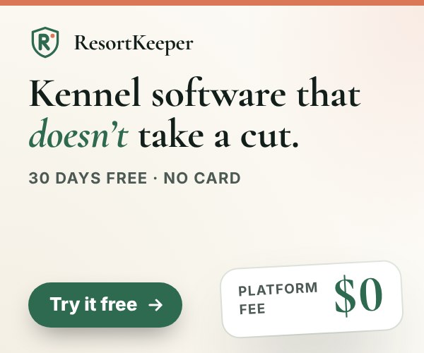 ResortKeeper: Kennel software that doesn't take a cut. Bookings, run board, waivers and report cards with zero platform fees on card volume. 30 days free, no card.